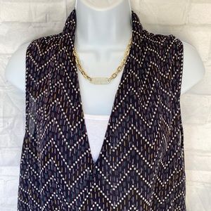 41 Hawthorn sheer chiffon design tank top business casual size small